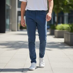 Lululemon ABC Pants Men's 32 Navy Blue Slim Fit Technical Travel Pants